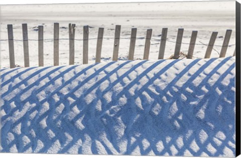 Framed Sand Fence and Shadows Print