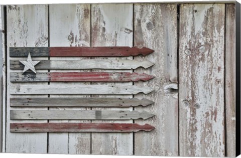 Framed American Flag in Benge Print