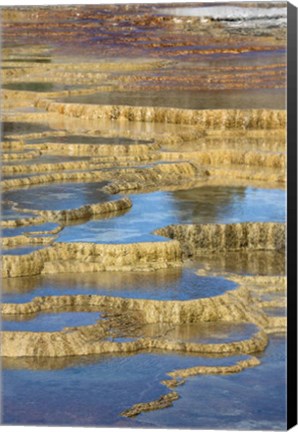 Framed Mineral Deposit Formation, Yellowstone National Park Print