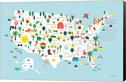Framed Fun USA Map Print