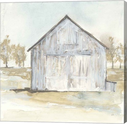 Framed White Barn I Print