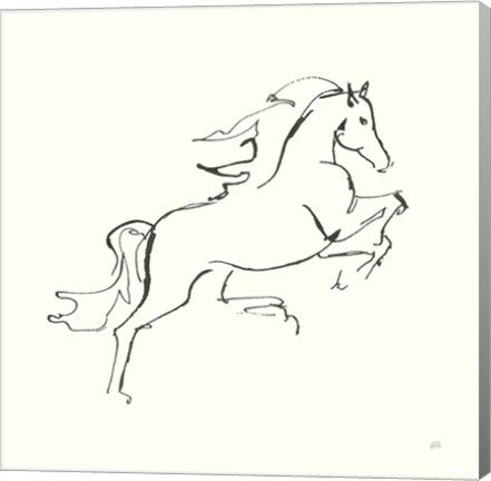 Framed Line Horse VI Print