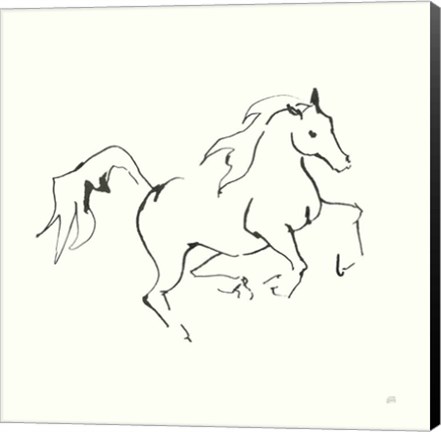 Framed Line Horse V Print