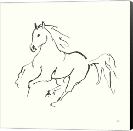 Framed Line Horse III Print