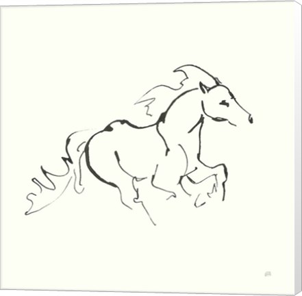 Framed Line Horse II Print