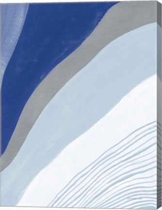 Framed Retro Abstract IV Blue Print