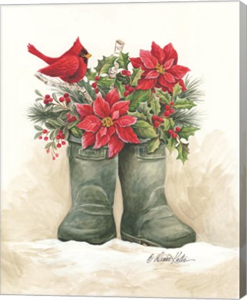 Framed Christmas Lodge Boots Print