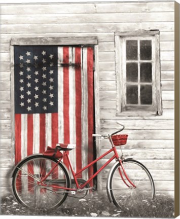 Framed Patriotic Bicycle Print