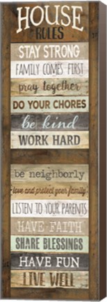 Framed House Rules Print