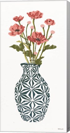 Framed Tile Vase with Bouquet I Print