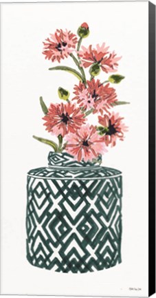 Framed Tile Vase with Bouquet II Print