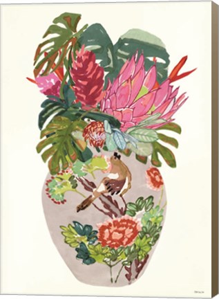 Framed Tropical Vase II Print