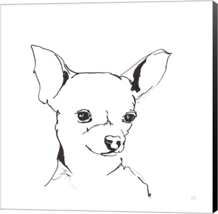 Framed Line Dog Chihuahua Print