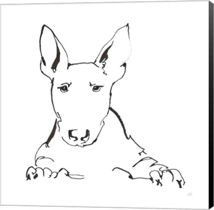 Framed Line Dog Bull Terrier Print