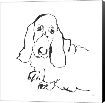 Framed Line Dog Basset Hound Print