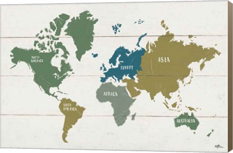 Framed Peace and Lodge World Map Print