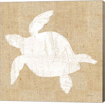 Framed Driftwood Coast III White Burlap Print