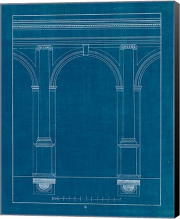 Framed Architectural Columns IV Blueprint Print