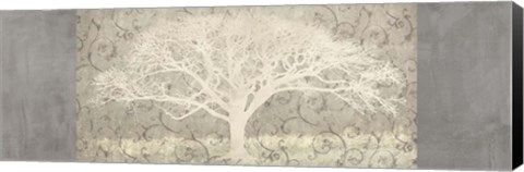 Framed Grey Brocade Panel Print