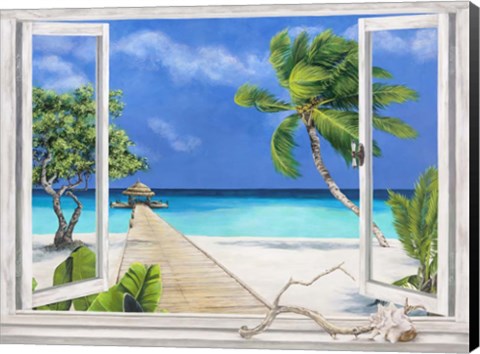 Framed Plage Tropicale Print