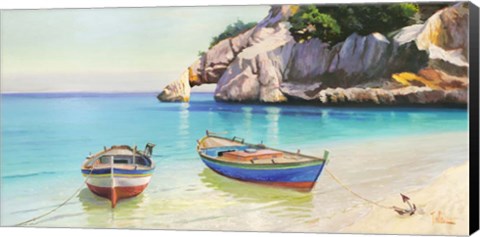 Framed Barche Nella caletta, Sardegna (detail) Print