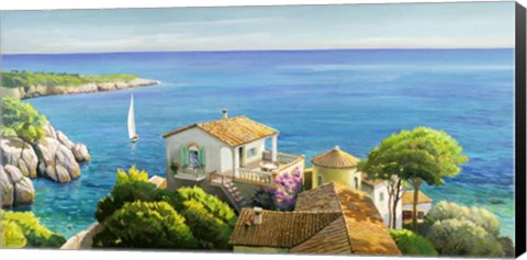 Framed Villa sul Mediterraneo Print