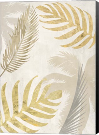 Framed Palm Leaves Gold III Print