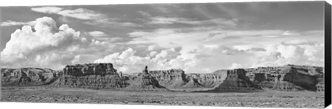 Framed Valley Of The Gods, Utah (BW) Print