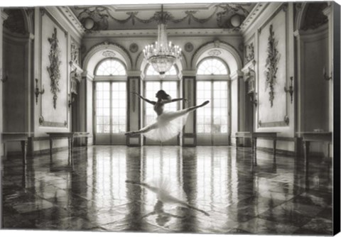 Framed Ballerina in a Palace Hall Print