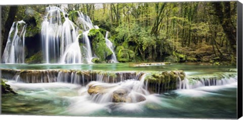 Framed Waterfall in a forest Print