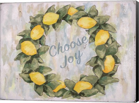 Framed Choose Joy Lemon Wreath Print