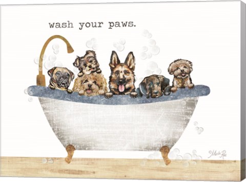 Framed Wash Your Paws Print