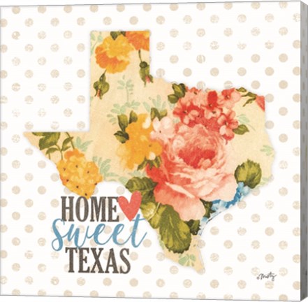 Framed Home Sweet Texas Floral Print