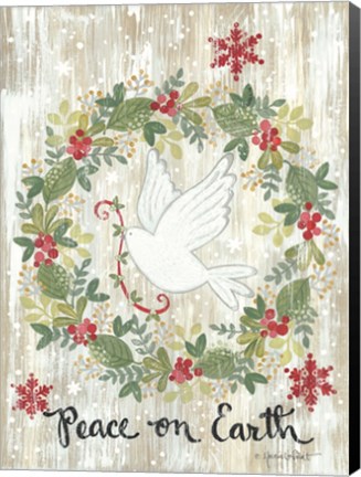 Framed Peace on Earth Wreath Print