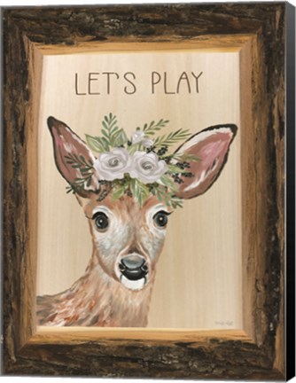 Framed Let&#39;s Play Deer Print