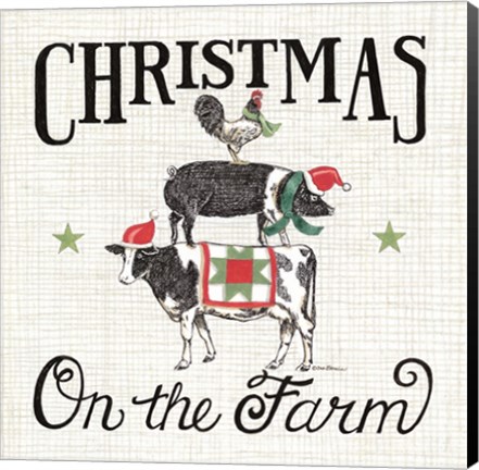 Framed Christmas on the Farm Print