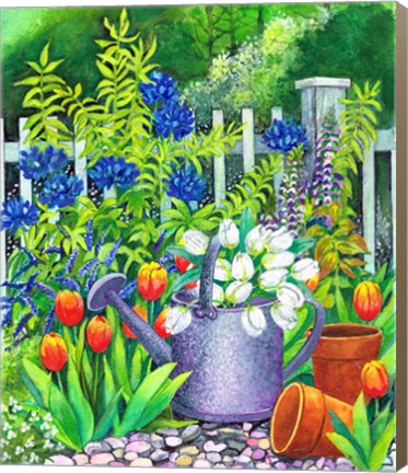 Framed Tulip Garden Print