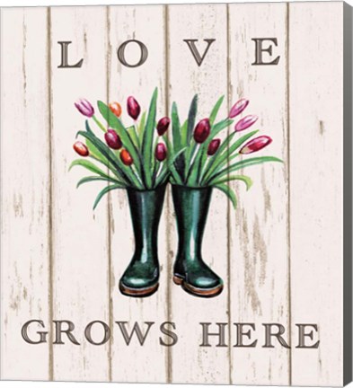 Framed Love Grows Here Print