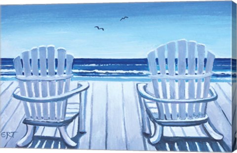 Framed Beach Chairs Print