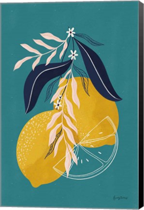 Framed Lemons II Blue Print