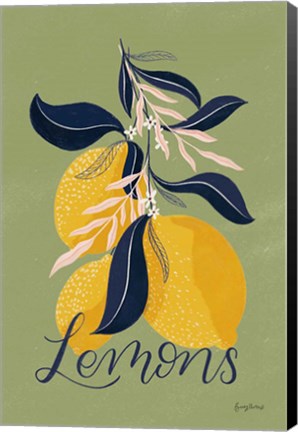 Framed Lemons I Green Print