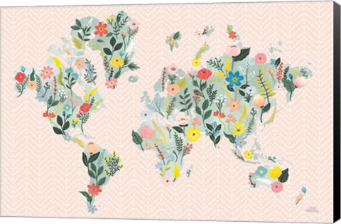 Framed Wild Garden World Blush Print