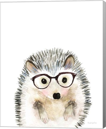 Framed Hedgehog in Glasses Print