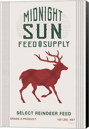 Framed Midnight Sun Reindeer Feed v2 Print