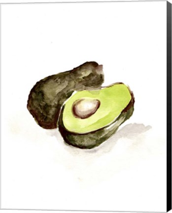 Framed Veggie Sketch plain II-Avocado Print