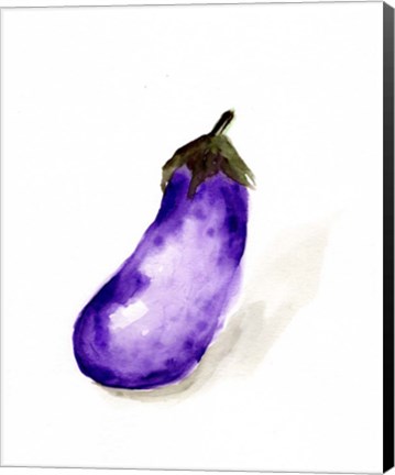 Framed Veggie Sketch plain VII-Eggplant Print