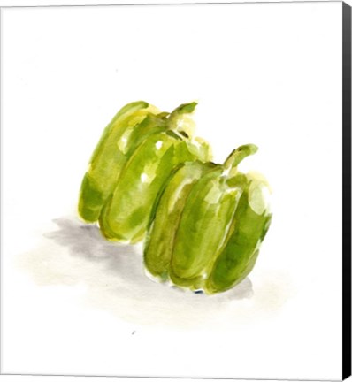 Framed Veggie Sketch plain VIII-Green Pepper Print