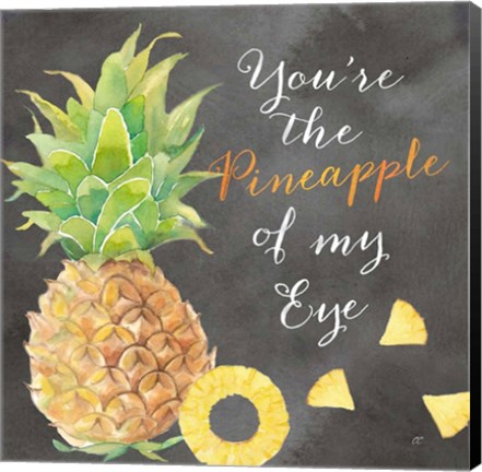 Framed Fresh Fruit Sentiment black I-Pineapple Print