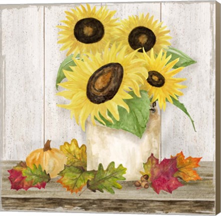 Framed Fall Sunflowers I Print