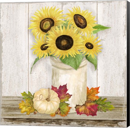 Framed Fall Sunflowers III Print